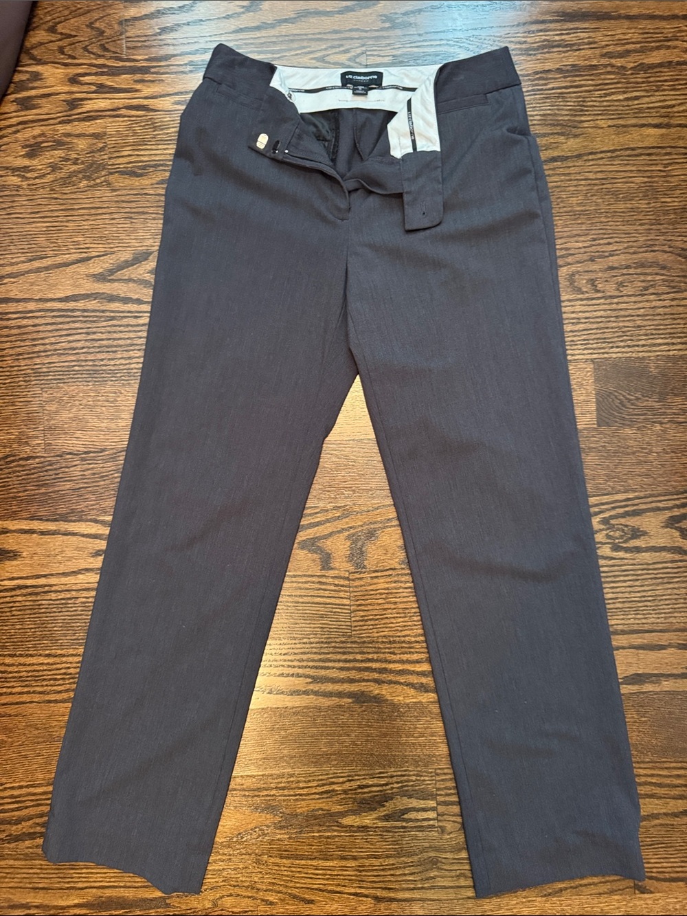 Liz Claiborne Women's Straight Leg Pants in Charcoal Gray